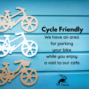 image of bikes, we are a cycle friendly cafe